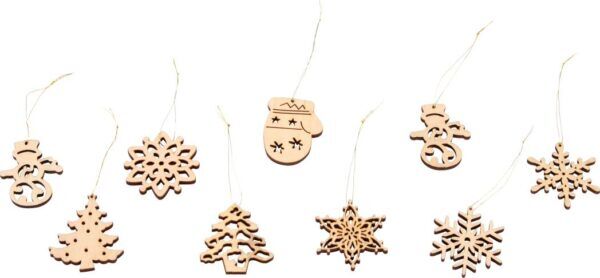 Box Houten kersthangers –  48 stuks