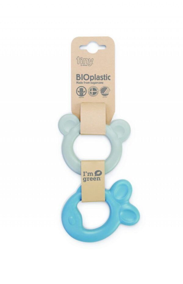 Dantoy TINY BIOplastic bijtringen – set van 2 Blauw