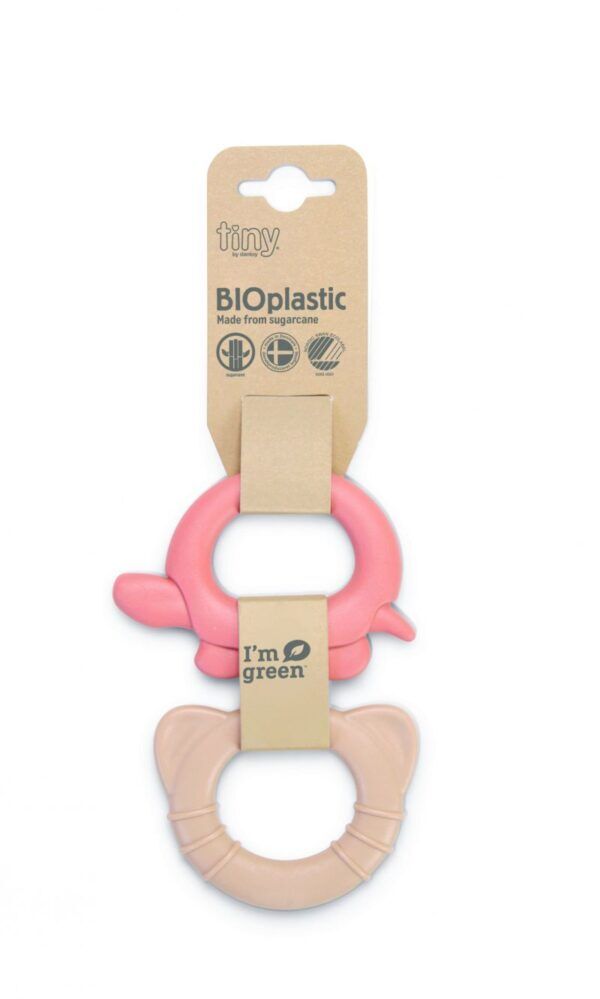 Dantoy TINY BIOplastic bijtringen – Set van 2 Koraal