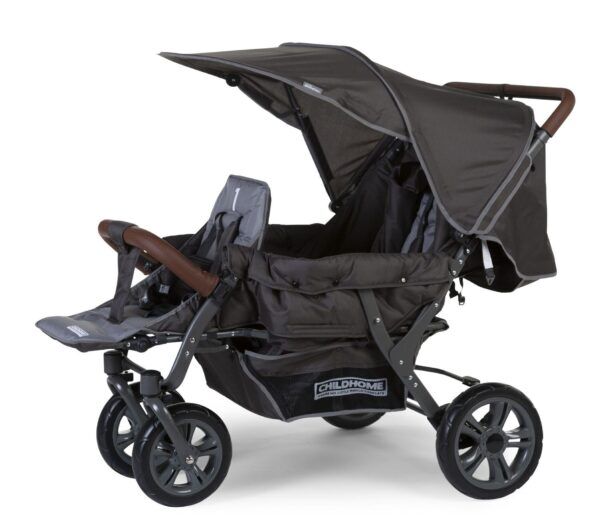 TRIPLET WANDELWAGEN + REGENHOES + ZONNEKAP – ANTRACIET