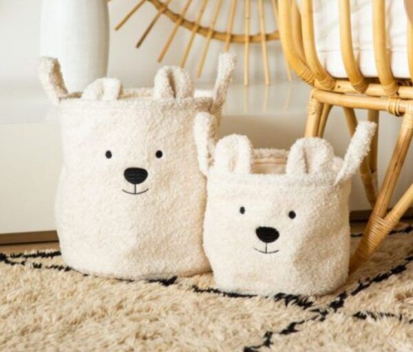 Opbergmand 25 x 20 x 20 cm Teddy Ecru