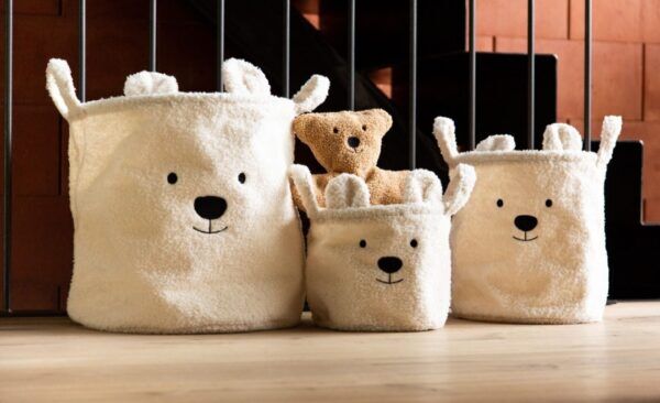 Oprbergmand 30 x 30 x 30 cm Teddy Ecru