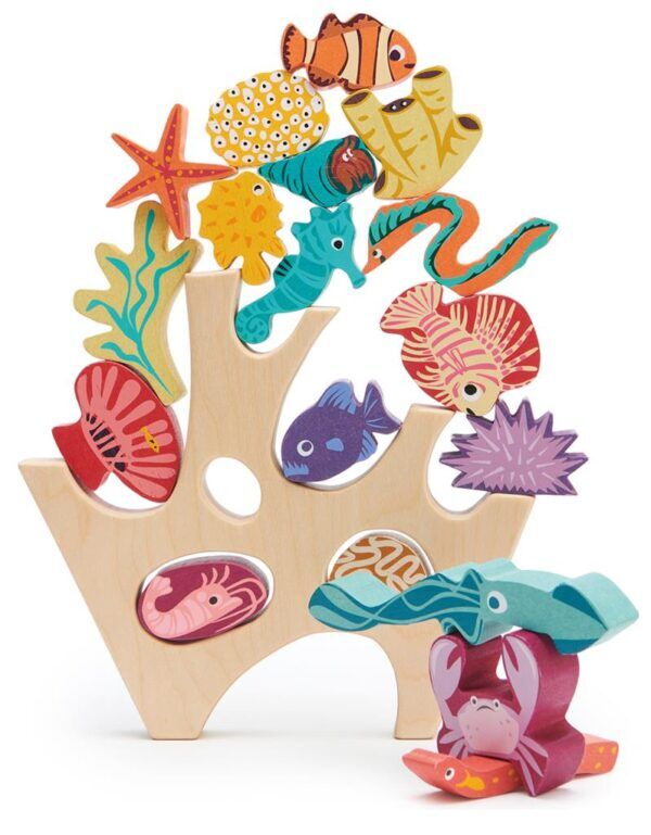 Tender Leaf Houten Stapelaar Koraalrif met zeedieren