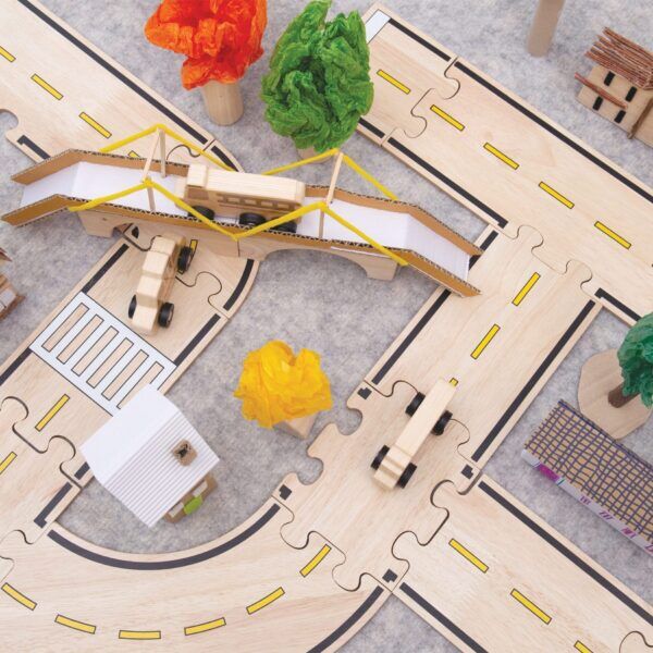 Guidecraft Dubbelzijdige Rijweg – 42-delige set