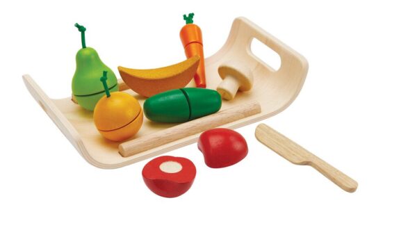 Plan Toys Houten Fruit en Groeten set – Snijfruit foto 1