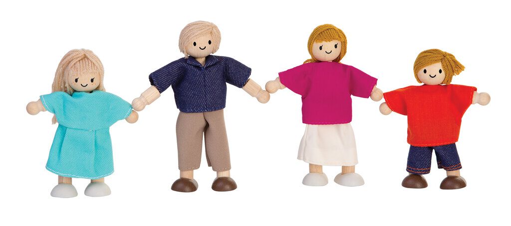 Plan Toys Europese Familie van 4 poppenhuispoppetjes