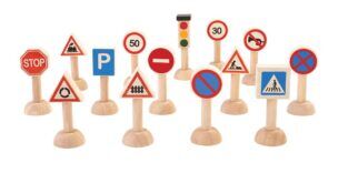 Plan Toys Houten Verkeersborden en lichten Set