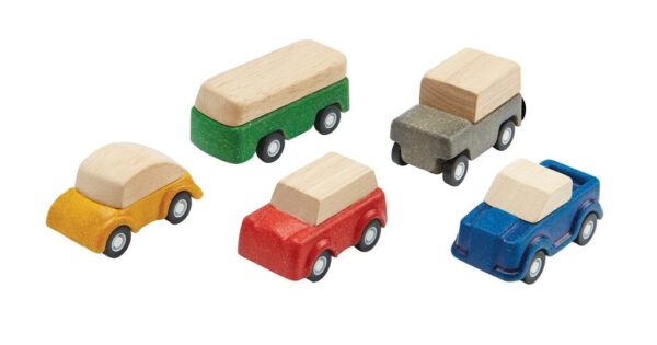 Plan Toys PlanWood houten auto’s set foto 1