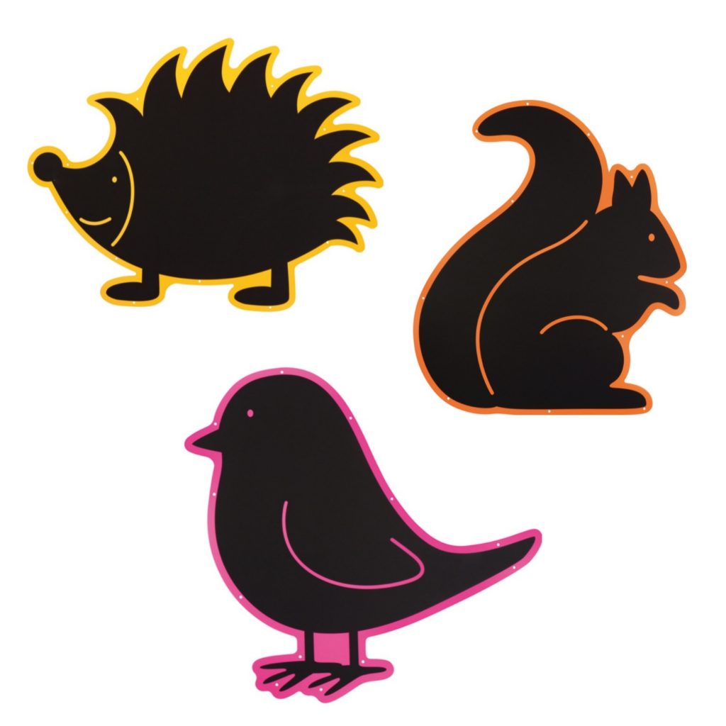 Wandborden dieren voor buiten - Set van 3