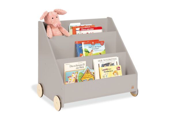 Boekenwagen met wielen – Grijs