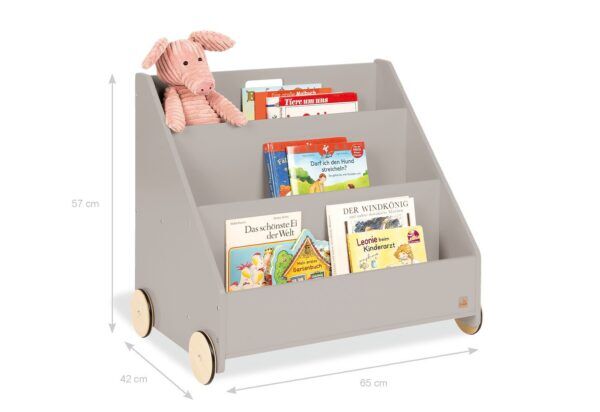 Boekenwagen met wielen – Grijs