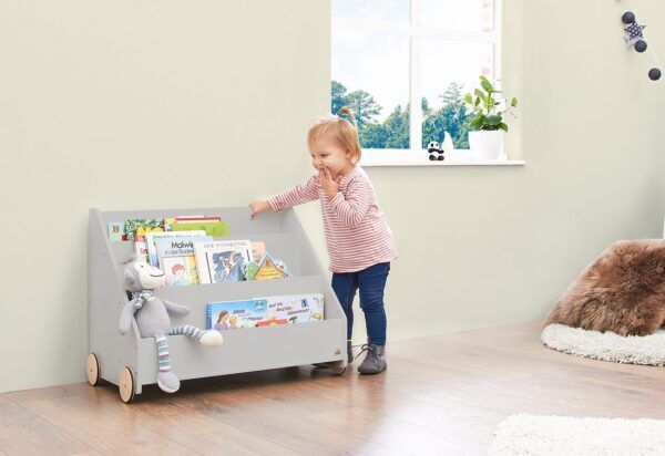 Boekenwagen met wielen – Grijs
