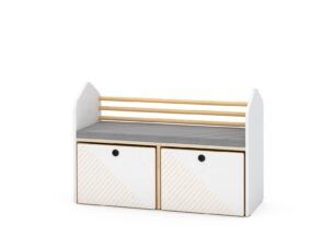 Davi Opbergbank met Rolbakken – Wit foto 2