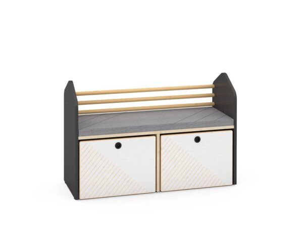 Davi Opbergbank met Rolbakken – Antraciet