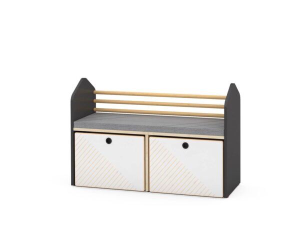 Davi Opbergbank met Rolbakken – Antraciet