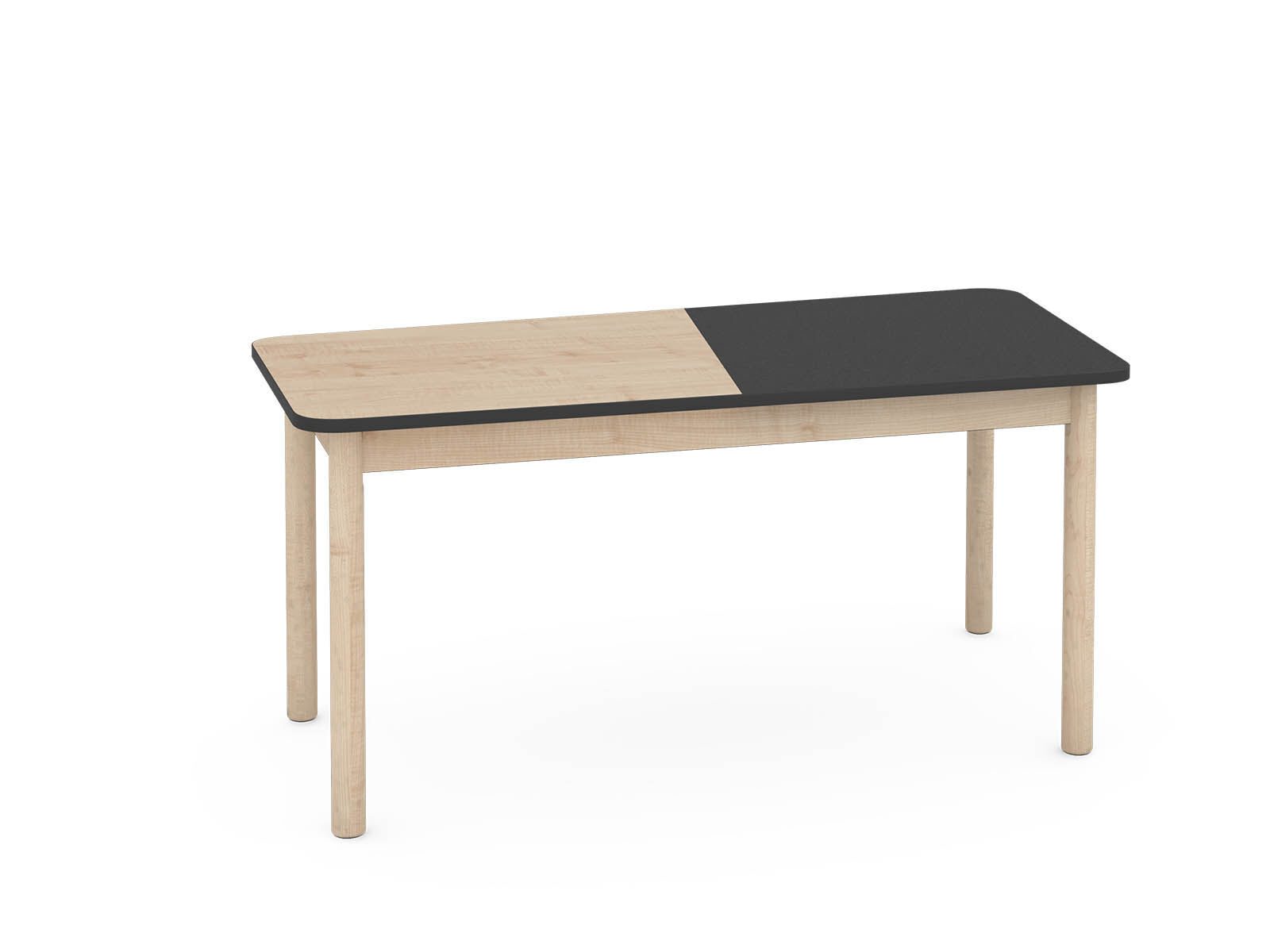 Davi kindertafel Antraciet - Berken Hoogte: 46 cm