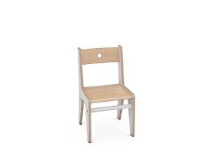 Davi kinderstoel Wit – Berken 26 cm hoog