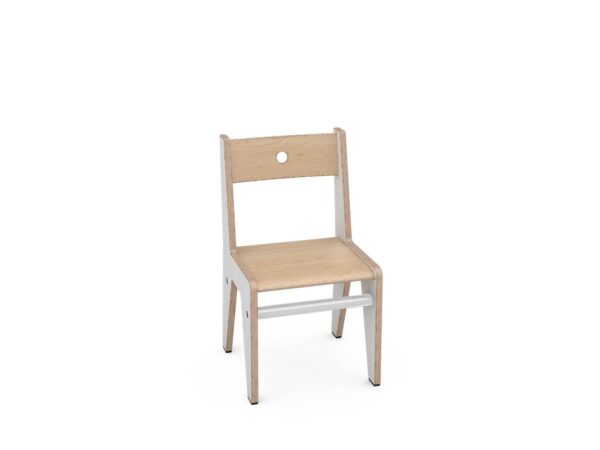 Davi kinderstoel Wit – Berken 26 cm hoog