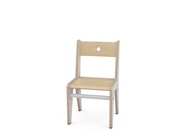 Davi kinderstoel Wit – Berken 26 cm hoog