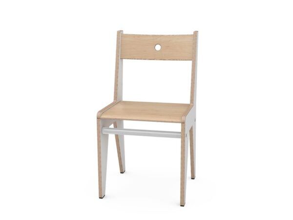 Davi kinderstoel Wit – Berken 35 cm hoog