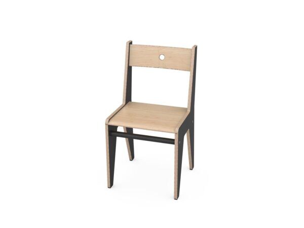 Davi kinderstoel Antraciet – Berken 35 cm Hoog