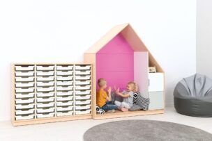 Vakkenkast met 40 bakken – Berken foto 2