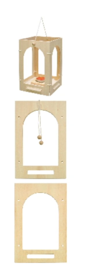 Houten Lantaarn – 12 x 12 x 19 cm