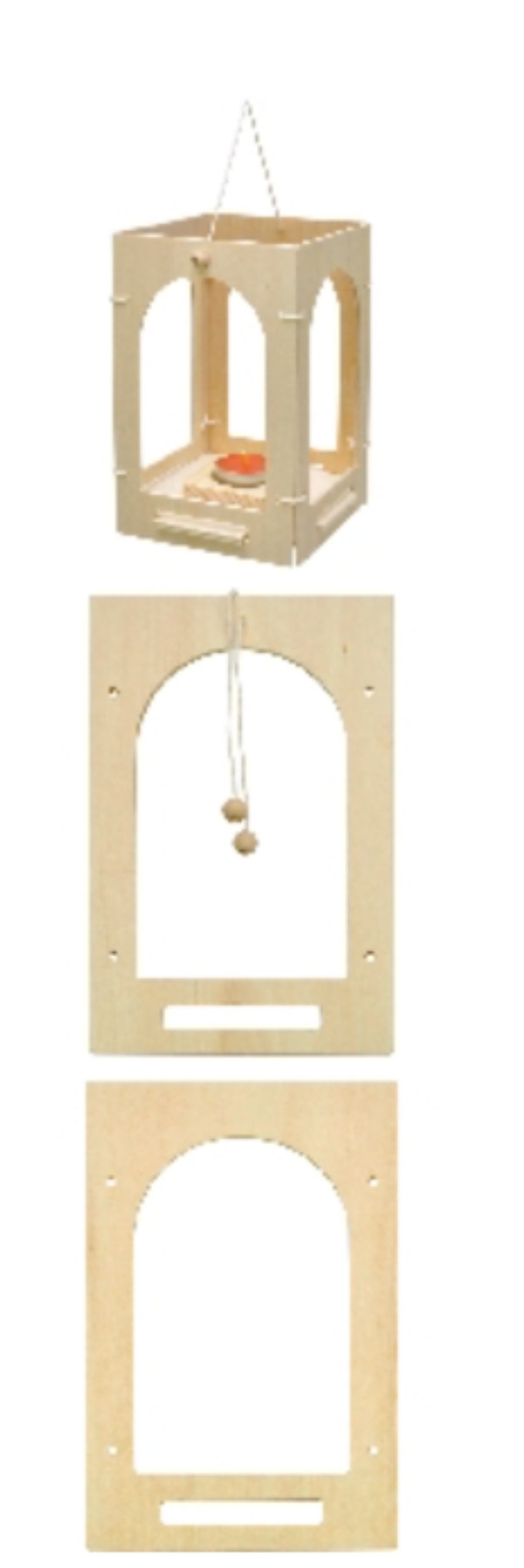 Houten Lantaarn – 12 x 12 x 19 cm