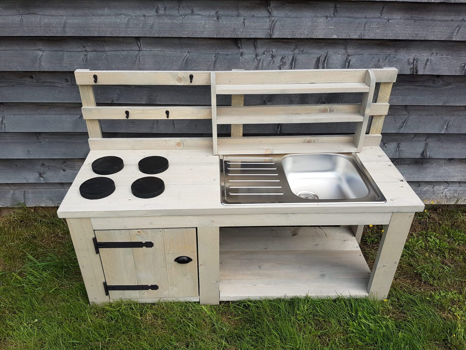 Steigerhouten modderkeuken / speelkeuken 130 x 55 x 100 cm