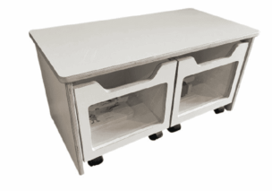 Opbergbank met 2 rolbakken 82 cm – Wit