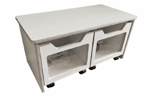 Opbergbank met 2 rolbakken 82 cm – Wit