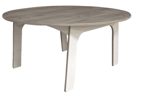 Ronde BSO tafel 120 cm – Grijs Eiken met Wit foto 1