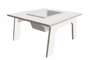 Kinderspeeltafel 1-2 jaar met Bak – Wit