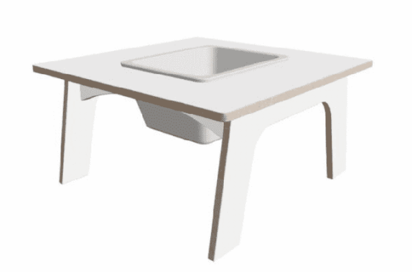 Kinderspeeltafel 1-2 jaar met Bak – Wit
