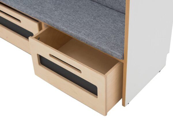 Daley Boekenkast met bankje en opbergbakken