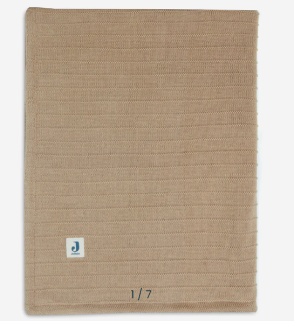 Deken 100 x 150 cm Velvet Pure Knit – Biscuit – GOTS