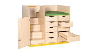 Aankleedmeubel met trap links inclusief aankleedkussen foto 2