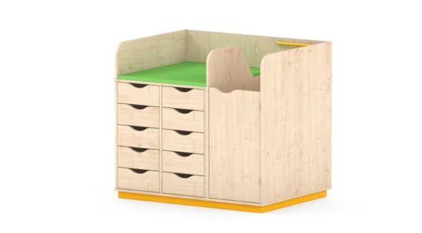 Aankleedmeubel met trap rechts inclusief aankleedkussen