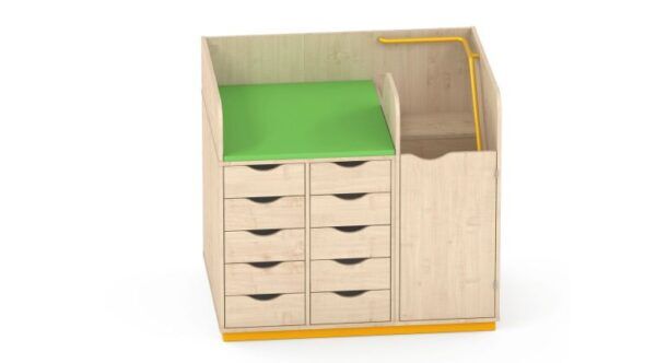 Aankleedmeubel met trap rechts inclusief aankleedkussen