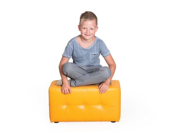 Kunstlederen Poef Rechthoek – Oranje