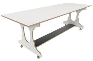 Hoogzit Ergotafel breed 220 x 80 cm – Wit