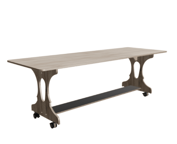 Hoogzit tafel breed 220 x 80 cm – Grey Craft Oak foto 1