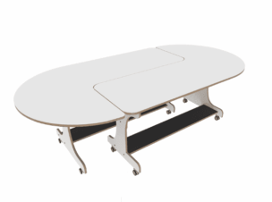 Set van 2 J-tafels 180 cm – Wit