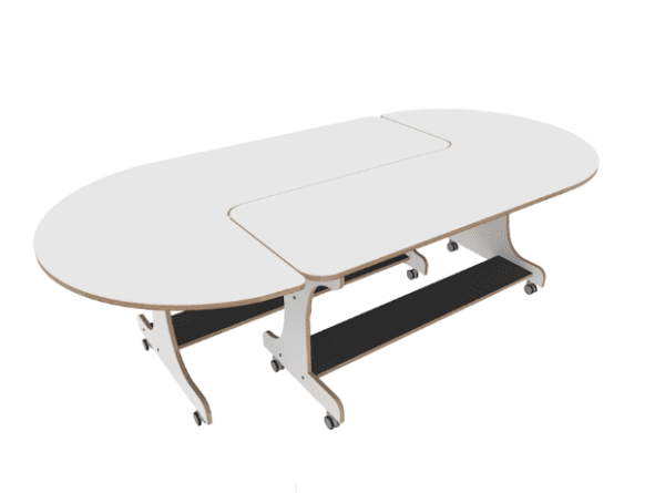 Set van 2 J-tafels 180 cm – Wit foto 1