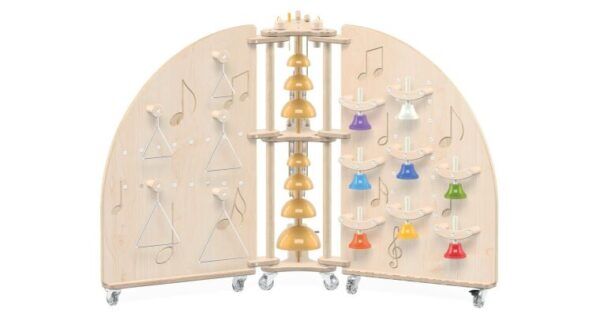 Houten Muziekeiland op wielen – 90,5 x 149 x 149 cm