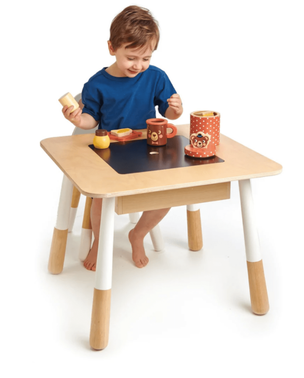 Kindertafel met uitneembaar krijtbord middenpaneel – 3+ jaar foto 2
