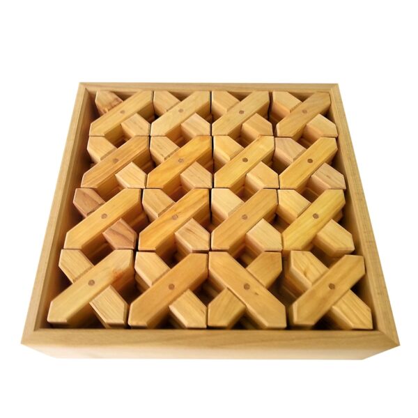 Bauspiel Set van 48 Houten X blokken in houten box foto 1