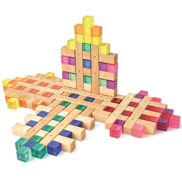 Bauspiel 100 stuks Acrylstenen in houten box