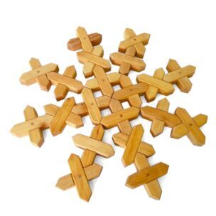 Bauspiel Set van 48 Houten X blokken in houten box foto 2