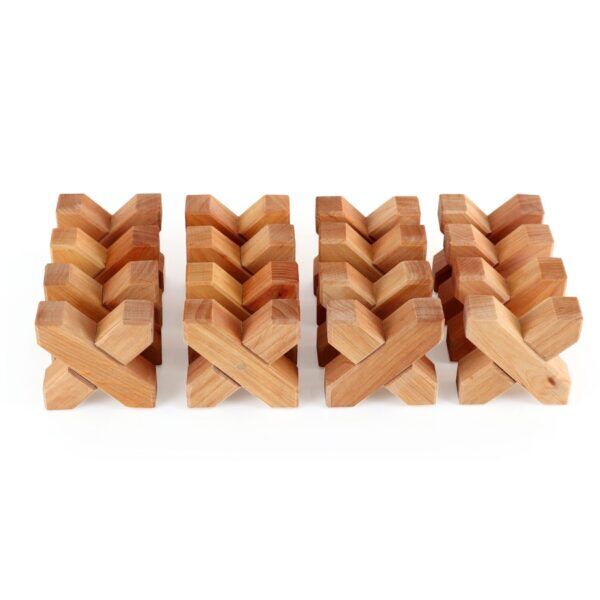 Bauspiel Set van 48 Houten X blokken in houten box